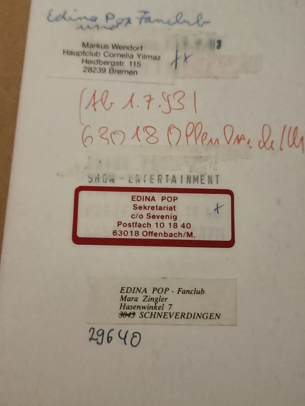 Autogramme: Edina Pop - handsignierte Autogrammkarte – Gebraucht aus Menziken von Artographs 1