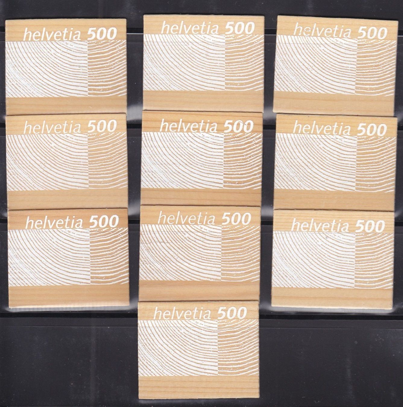 Tutti i francobolli: 10 Stück  5Fr. Holzmarken  2004  ** Postfrisch ** – Nuovo (secondo la descrizione) da Adliswil venduto da Aenti