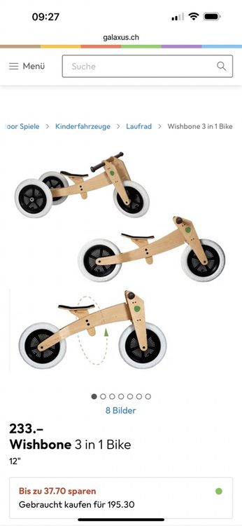 Wishbone 3 in 1 Bike neuwertig Kaufen auf Ricardo