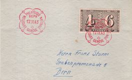 KLEINBELEG 100 JAHRE SCHW. POSTMARKEN MIT SONDERSTEMPEL -58
