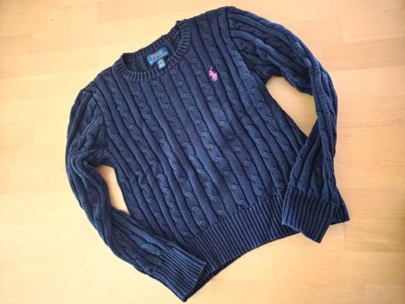 Polo Ralph Lauren Zopfmuster Pullover dunkelblau 8-10j.