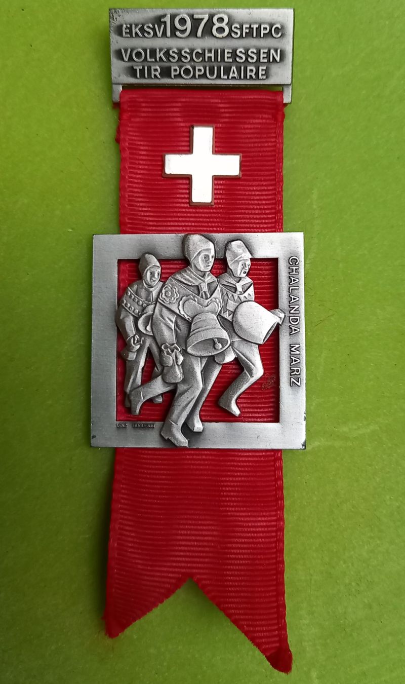 Medaglie: Schützen - Abzeichen:  Chalanda Marz 1978 – Usato da Marbach LU venduto da Ilrebo