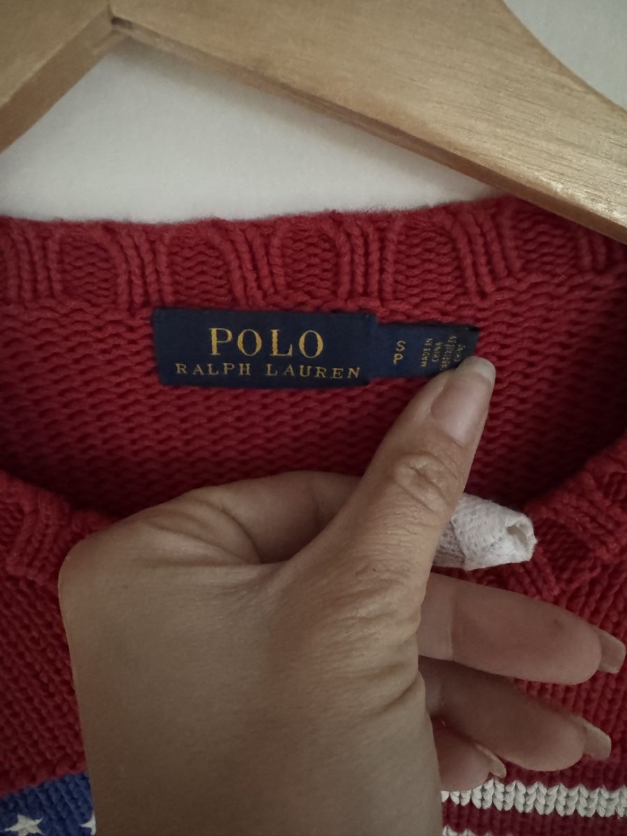 Ralph Lauren Pullover & Sweatshirts: Polo Ralph Lauren Baumwollpullover, USA Flagge, Gr. S – Gebraucht aus Scuol von SilvanaE14 1