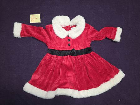 Weihnachtskleid rot mit weissem Pelzbesatz Grösse 86