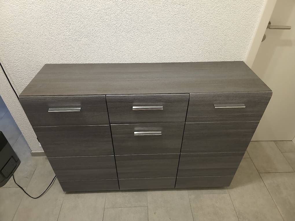 Cassettiere: Modernes Sideboard in Dunkelgrau mit Holzmaserung – Usato da Hölstein venduto da dmi_my97