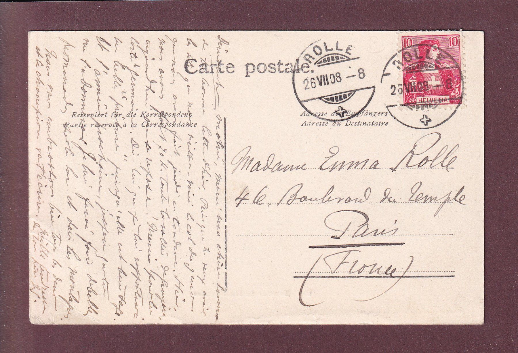 Cartoline postali: Sommet du MONT TENDRE - 1908 – Usato da Pully venduto da nicecards 1