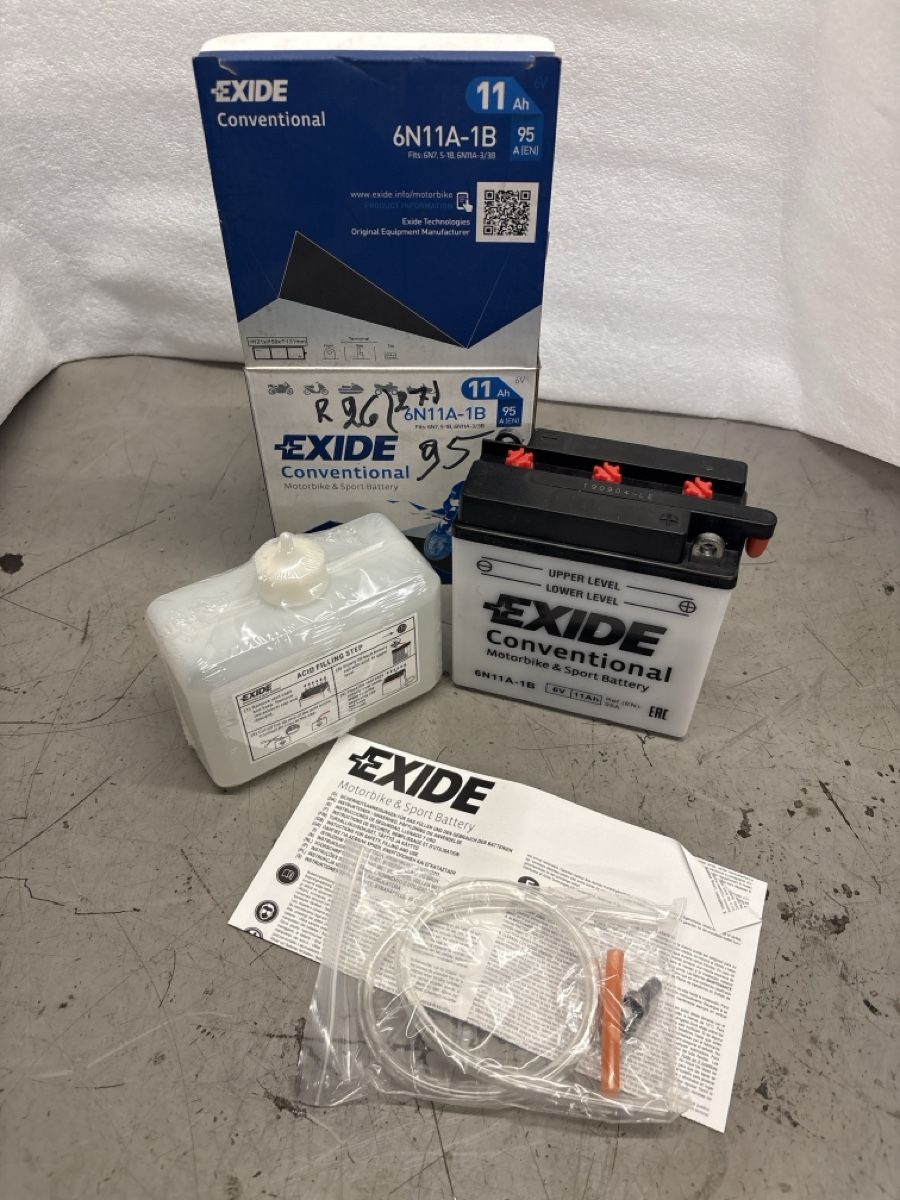 Batterie: Exide 6 Volt Oldtimer Motorrad Batterie Neu !! – Nuovo e nell'imballaggio originale da Roveredo GR venduto da Oldtimer4ever
