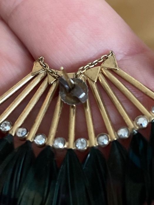 Orecchini pendenti & Orecchini a lobo: Belles boucles plumes de paon – Usato da Lausanne venduto da SandrineJavelot 1