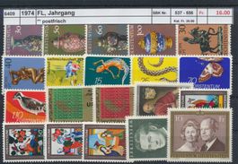 1974 Liechtenstein, Jahrgang komplett, ** postfrisch