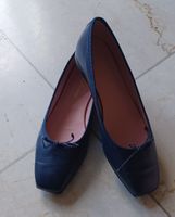 Ballerinas Lederschuhe, Marine, Grösse 39