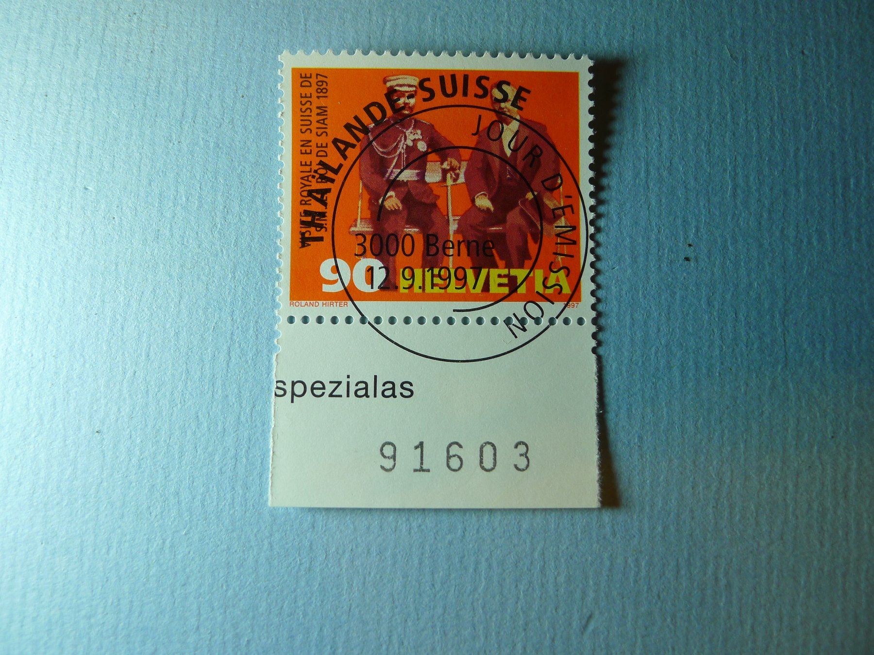 Tutti i francobolli: 1997 Schweiz/Thailand 926 ET Vollstempel – Usato da Dagmersellen venduto da sli72
