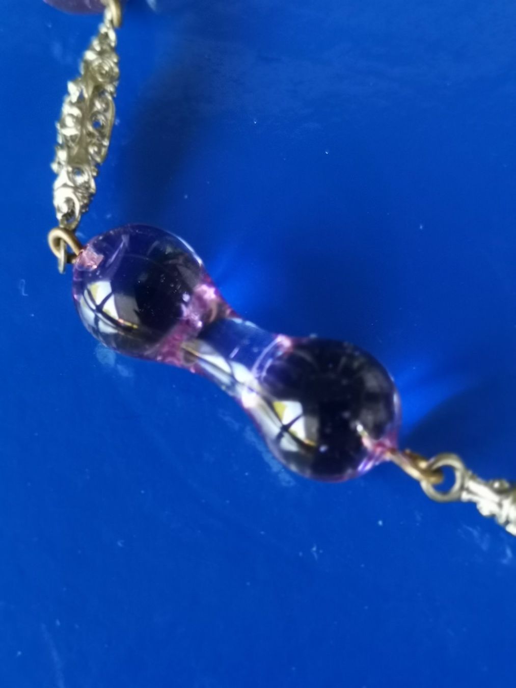 Colliers: SCH. VINTAGE GLASKETTE M. VIOLETTE GLAS – D'occasion à Allschwil par Male54 1