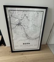 Bild/Poster: Karte Schweiz - Bern mit Rahmen / ca. 73x52,5cm