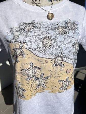 Lady T-Shirt mit Schildkröten Motiv, Grösse L