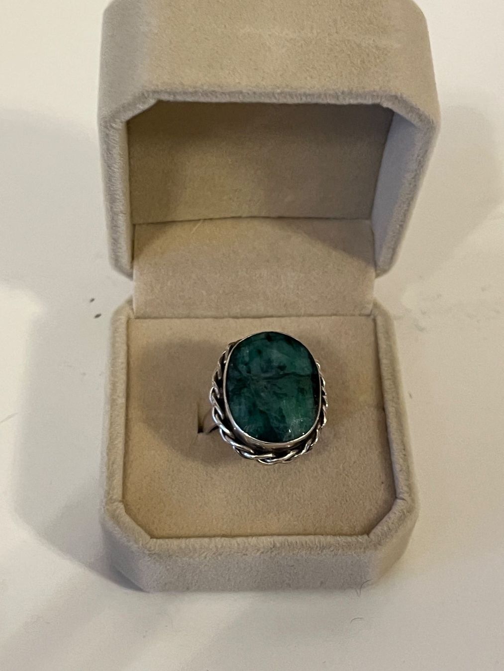 Ringe: Silber Ring gepunzt mit Grünem Stein – Gebraucht aus Kirchleerau von  1