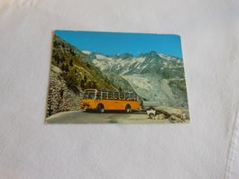 Alte Ansichtskarte Grimselpass mit Bus, ca. 1970er Jahre