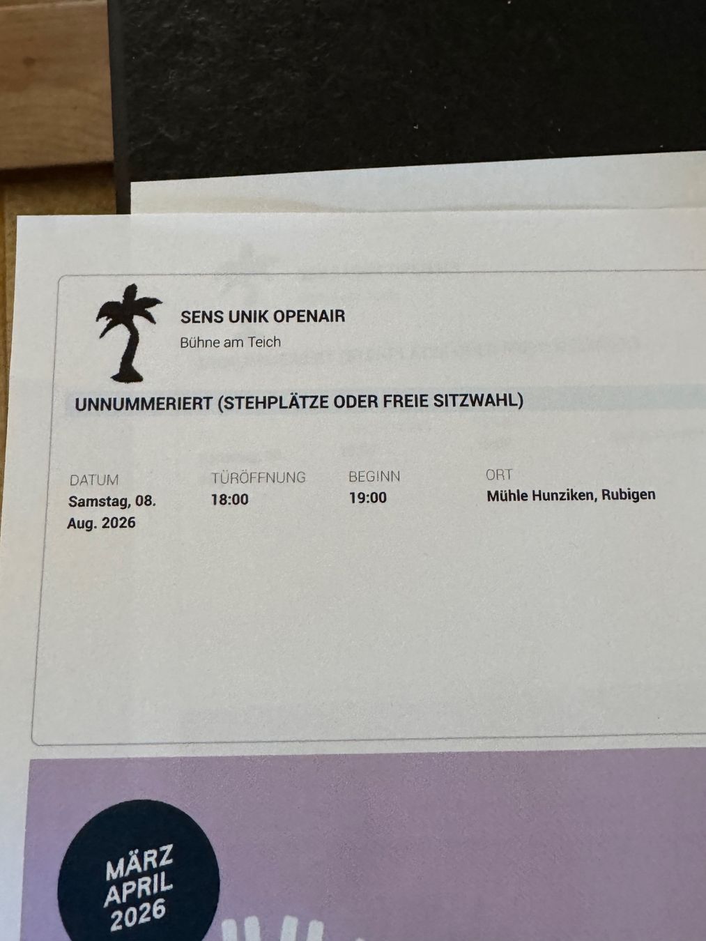 Tickets: Tickets Sens Unik – Gebraucht aus Wahlendorf von Mox58 1