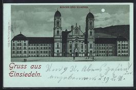 Mondschein-Lithographie Einsiedeln, Kirc