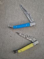 Taschenmesser Laguiole blau und gelb mit Gravur 