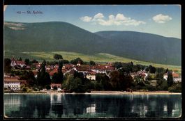 AK St. Aubin /NE, Ort vom See gesehen