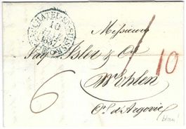 Faltbrief Neuchâtel - Wohlen  1837