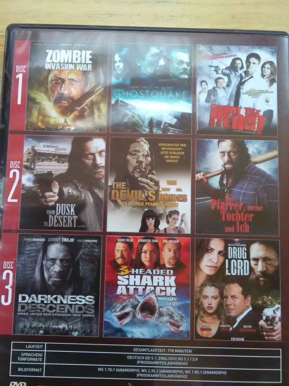 Tutti i DVDs: Danny Trejo Box -  (3 DVD's) – Usato da St.Galllen venduto da elkaphone 5