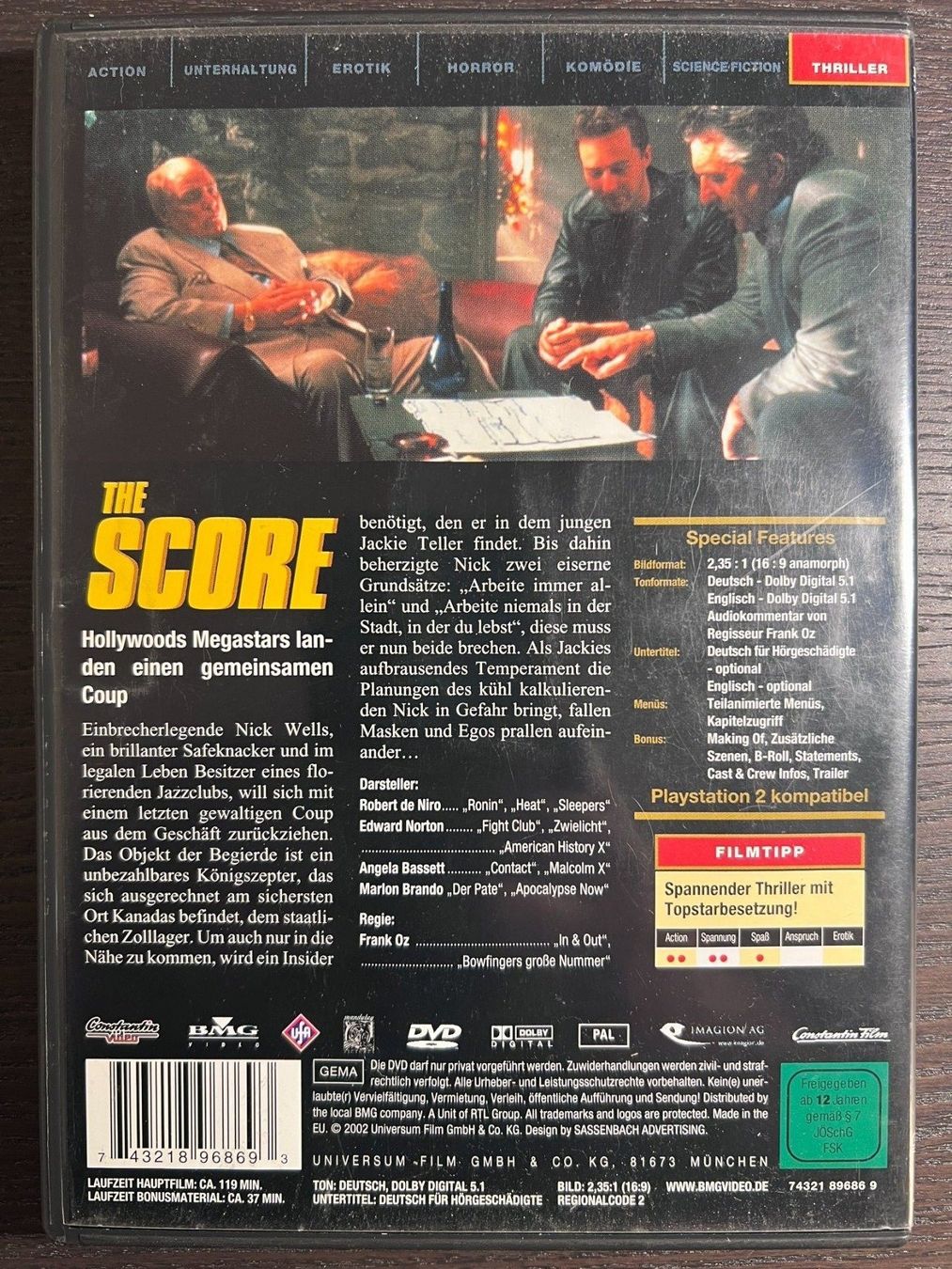 Tutti i DVDs: The Score – Usato da Zürich venduto da FilmFreunde 1