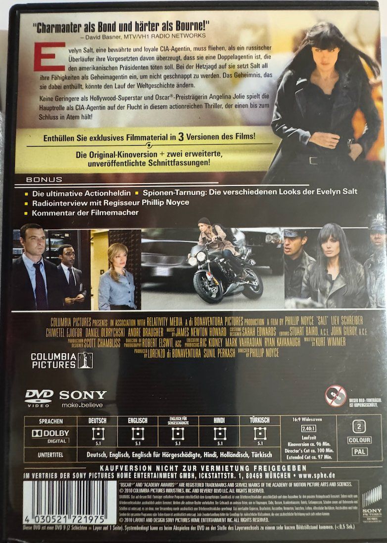 Alle DVDs: DVD   SALT mit UMA THURMEN – Gebraucht aus Wisen von gigisna 2