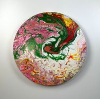 Acryl-Flüssigmalerei, kreisförmig
