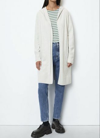 Cremefarbene Strickjacke mit Kapuze, Marc O’Polo, Woll