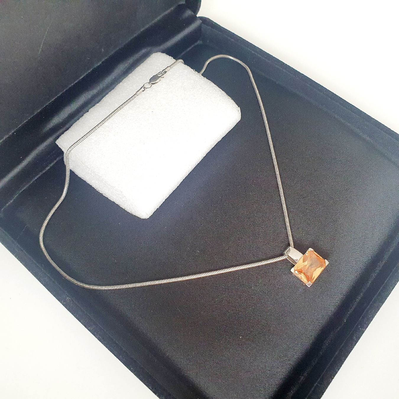 Catenine: Silber  Halskette mit orangem Stein, 925 Silber – Usato da Kreuzlingen venduto da Wunderkiste123 6