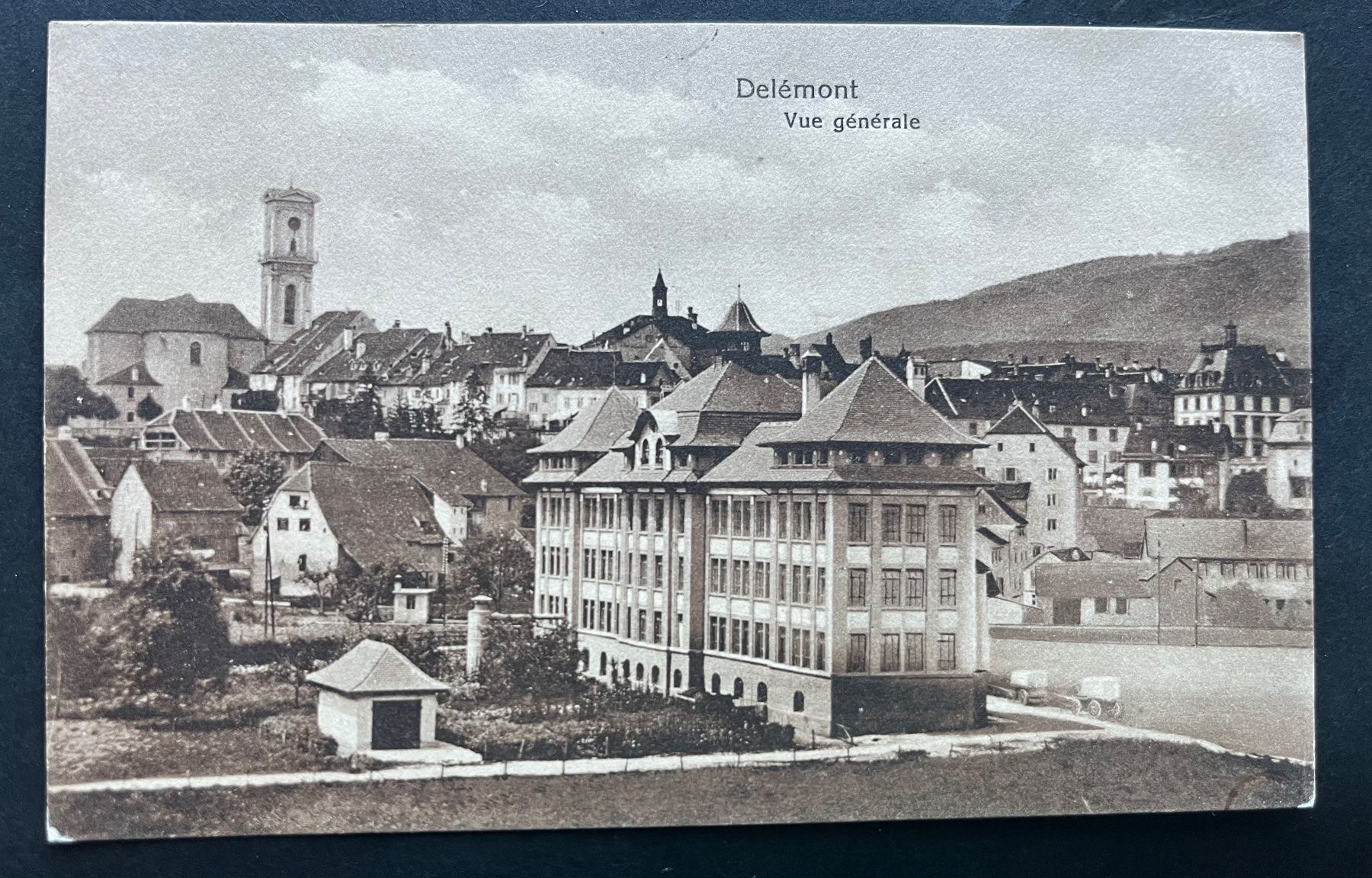 Cartoline postali: Delémont Vue générale, ca. 1920 – Usato da Ostermundigen venduto da DaxKarten-75