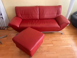 MebloPax - Sevilla Ledersofa inkl Hocker
