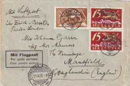 Flugpost Zürich - Basel - Paris - London 1923 (Kat. CHF 500)