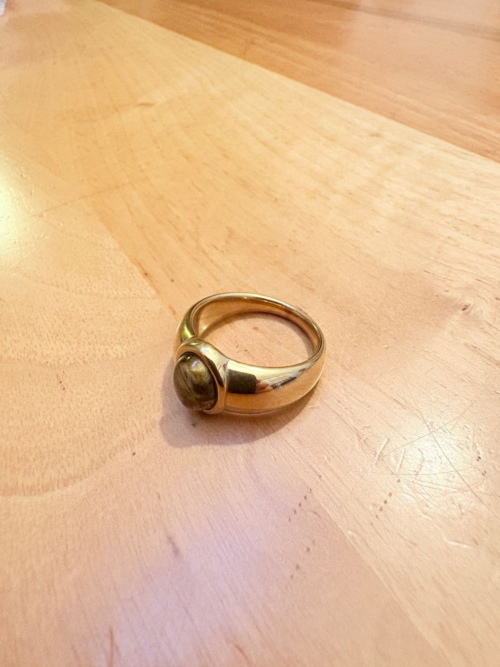 Anelli: Goldener Herrenring mit Tigerauge – Usato da Walenstadt venduto da mars_164 3