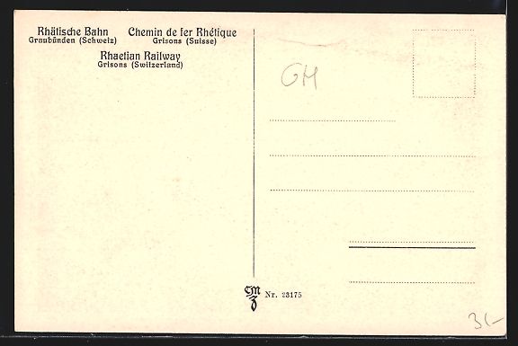 Cartoline postali: Ilanz, Räthische Bahn, Graubünden, Geb – Usato da Berlin venduto da bartko-reher 1