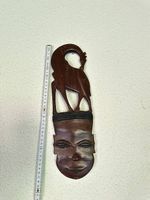 2 afrikanische Holzmasken, handgeschnitzt, 38 cm,
