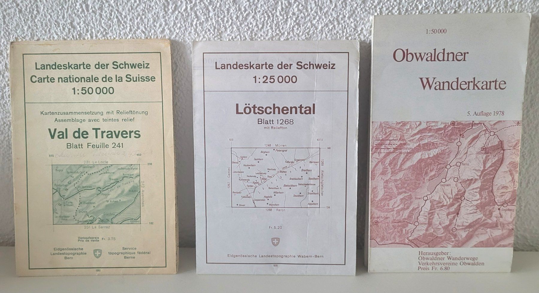 Landkarten & Atlanten: Drei historische CH Wanderkarten – Gebraucht aus Oberuzwil von rtr_wp6m