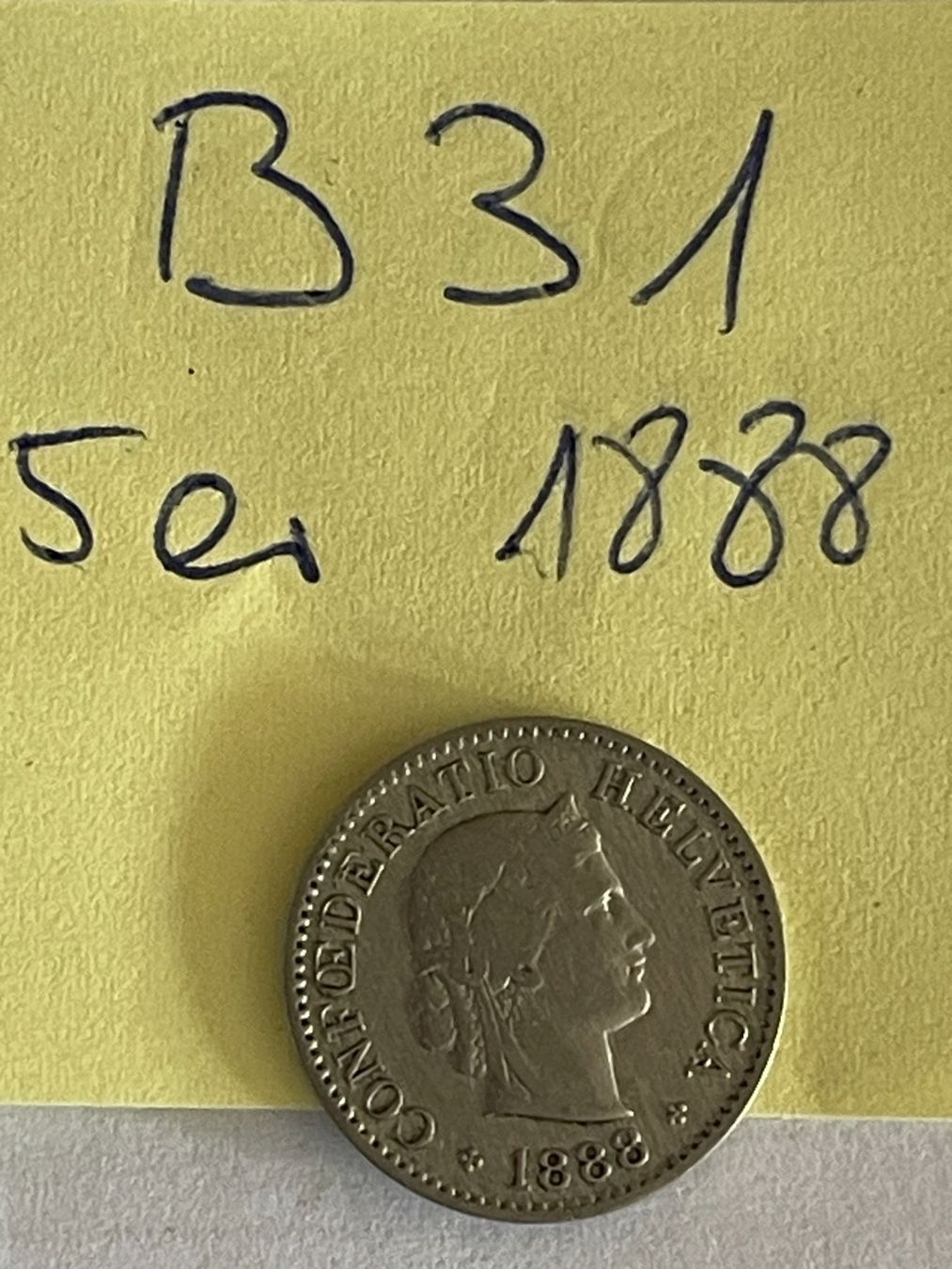 Tutti le monete: 5 Rappen - Schweiz - 1888 – Usato da Niederwil AG venduto da dahu75 1