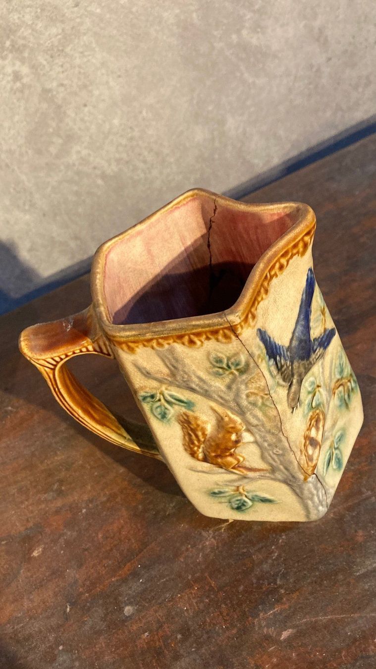 Set di piatti: Ancienne Barbotine alt Topf hirondelles – Usato da St-Cierges venduto da LeRegain 3