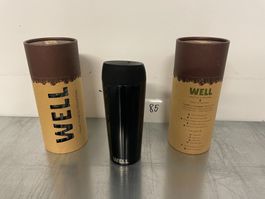 WoodWay Well Thermosbecher / Reisebecher, 450 ml, 1x schwarz