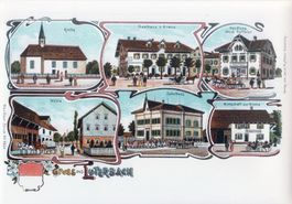 Gruss aus Luterbach -  (Lithoansicht um 1900 im Format A4)