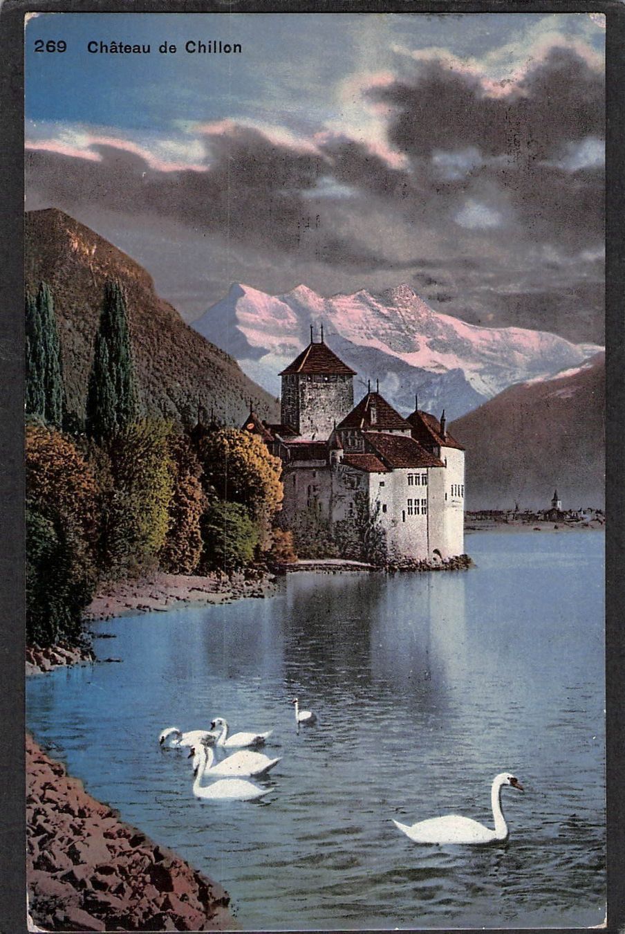 Cartoline postali: ,Château de Chillon , 1918 – Usato da Reichenburg venduto da ibiza18