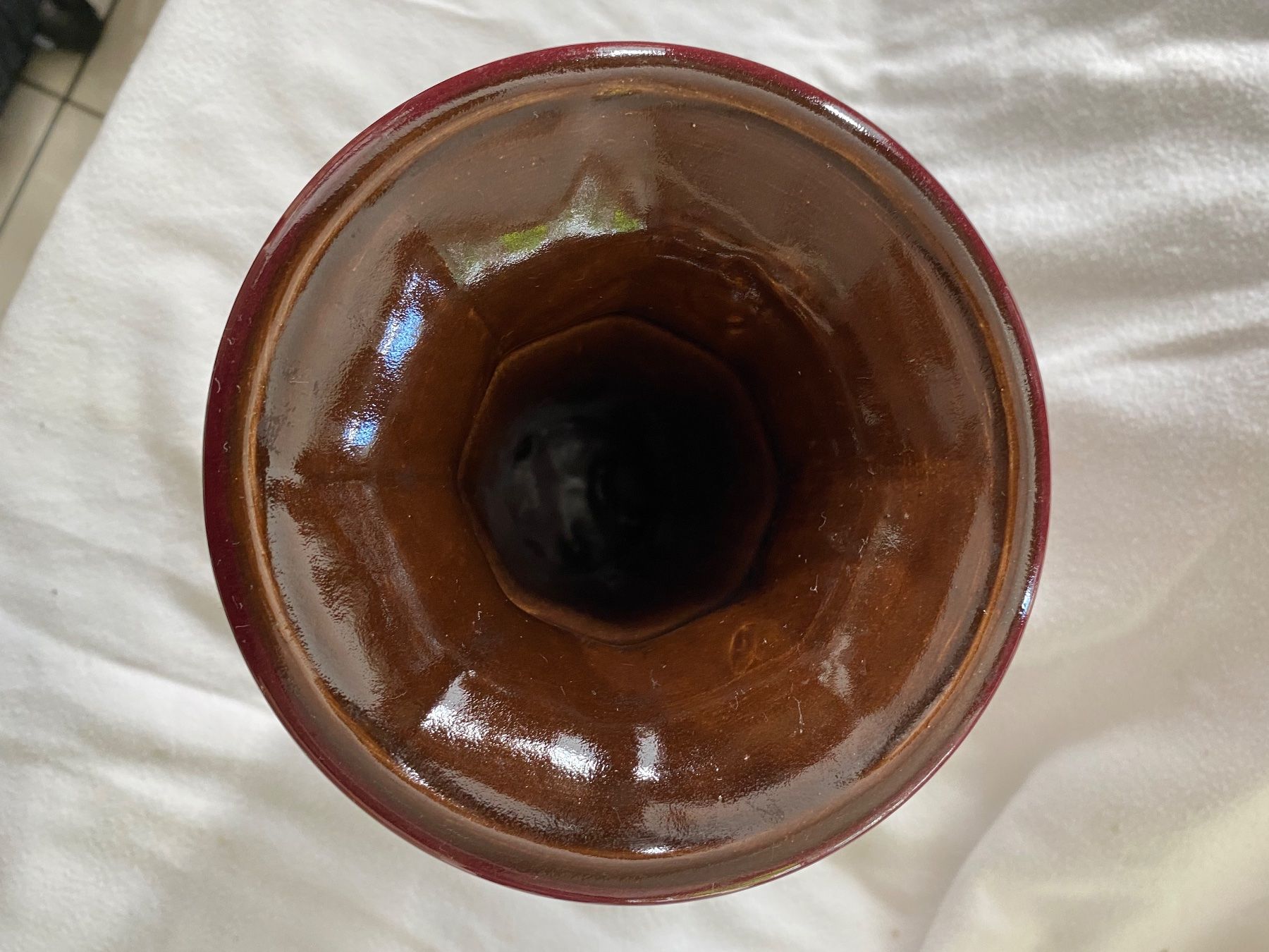 Vasi & Recipienti: Keramikvase, glasiert, Säulenform, dunkelrot – Usato da Tecknau venduto da Gluschtikum 4