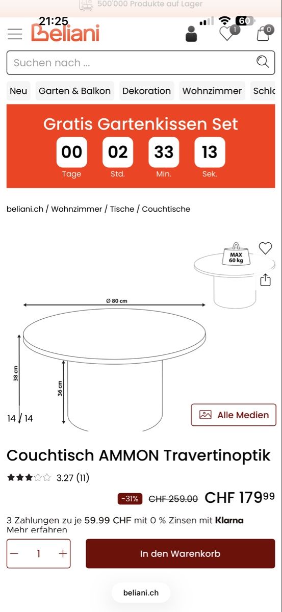 Tavoli: Couchtisch und Nebentisch  – Usato da Steinhausen venduto da Alekss18 5