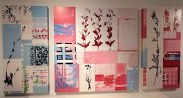Modernes, dreiteiliges Wandbild – abstrakte Kunst / Triptych