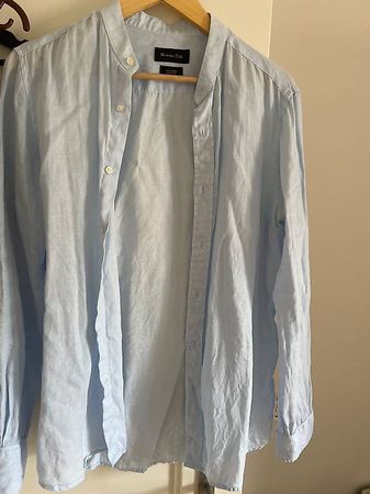 Hemd Massimo Dutti 100% Linen hell blau Größe M
