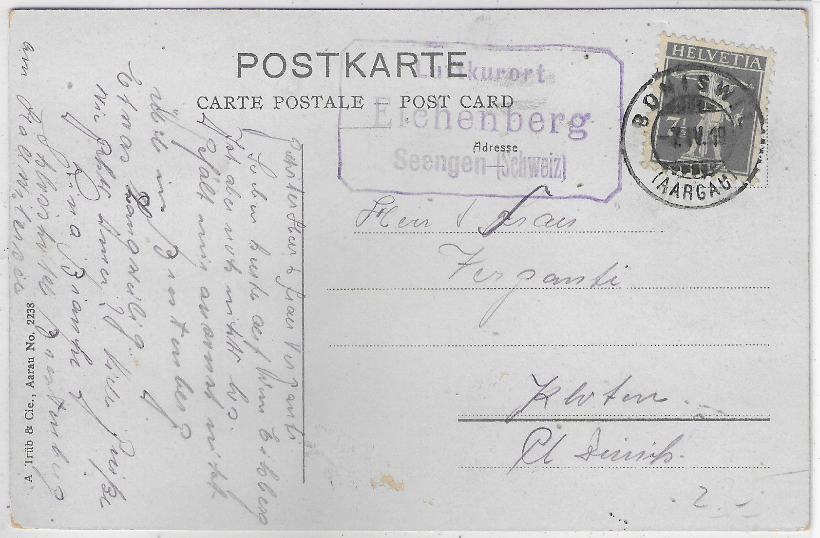 Cartoline postali: Gruss vom Kurort Eichenberg - Seengen - Litho – Usato da Ettingen venduto da Kartenplanet 1
