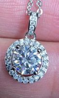 Collier argent avec diamant de moissanite de 1 ct certifié