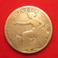 1/2 Franken 1851 sitzende Helvetia